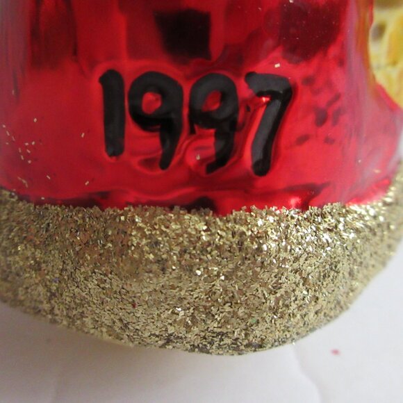 Inge Glas Christmas Ornament Yuletide Visitor Santa Signed Artist EM Merck 1997 - Picture 5 of 16